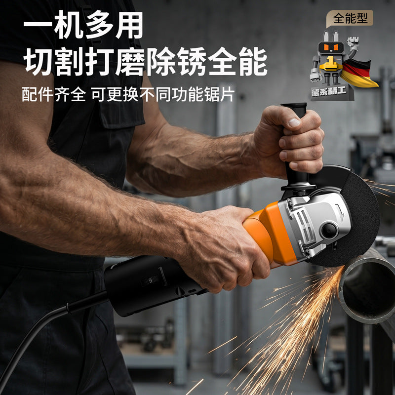 Electric angle grinder multifunctional grinding machine polisher high-power handheld polisher cutter home use sanding wheel