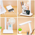 Desk lamp - eye protection, rechargeable, ideal for kids' study, small desk lamp for students, dorm room, study, and reading