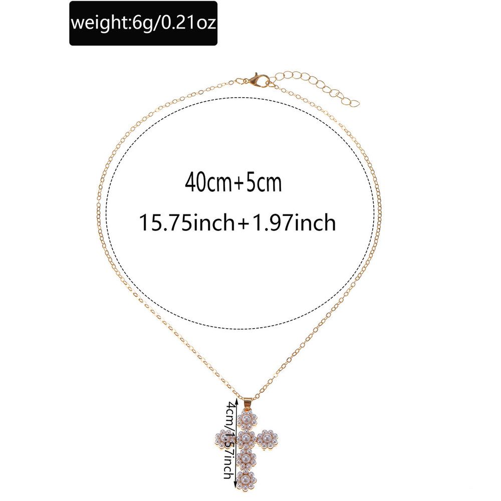 Wholesale vintage cross necklaces - european & american cross-border style, french baroque pearl pendants, unique & high-end choker necklaces