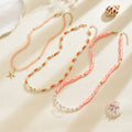 Bohemian beaded necklace wholesale european and american cross-border starfish pendant women's colorful soft clay shell stacked clavicle chain