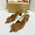 Za2025 autumn new collection: chunky heel peep-toe sandals with back strap, pointed toe, silk satin bow detail - fashionable women's footwear