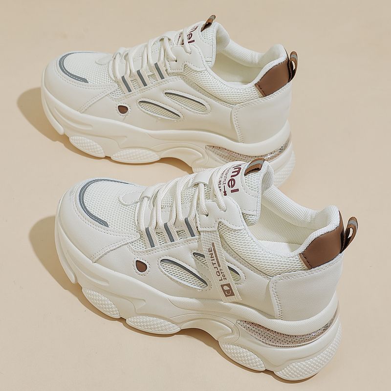 Inner height-increasing dad shoes women's lightweight thick-soled 2025 new mesh autumn and winter small man shows height casual sports shoes