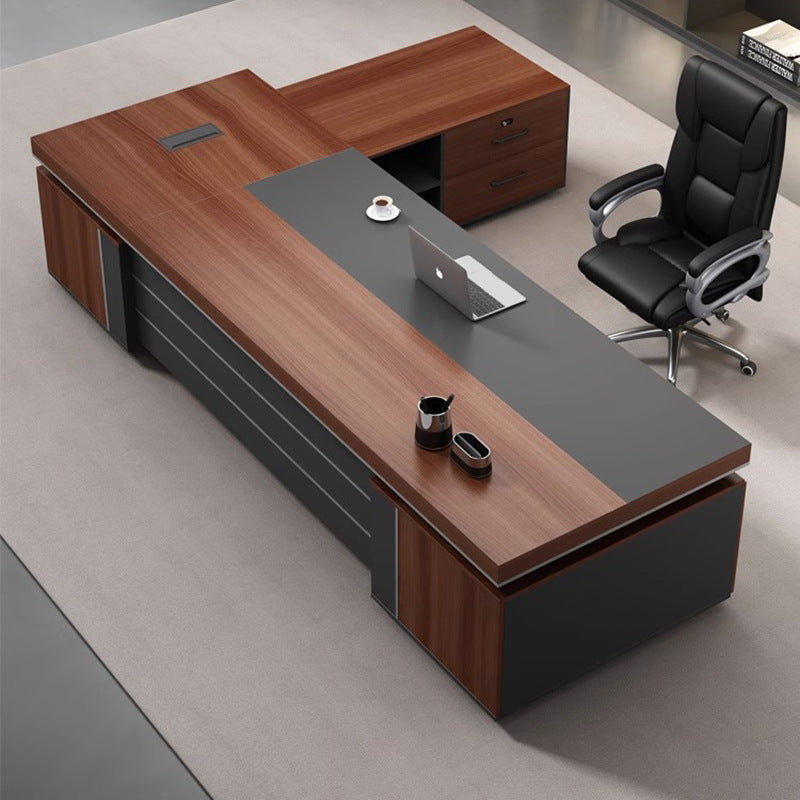 Atmospheric boss table Double cabinet President's desk Large class supervisor desk manager Office desk and chair combination furniture
