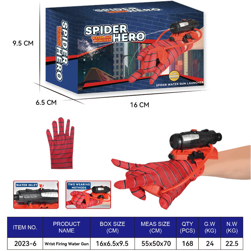 spider water gun launcher hero wearable wrist water gun press continuous beach water play wholesale