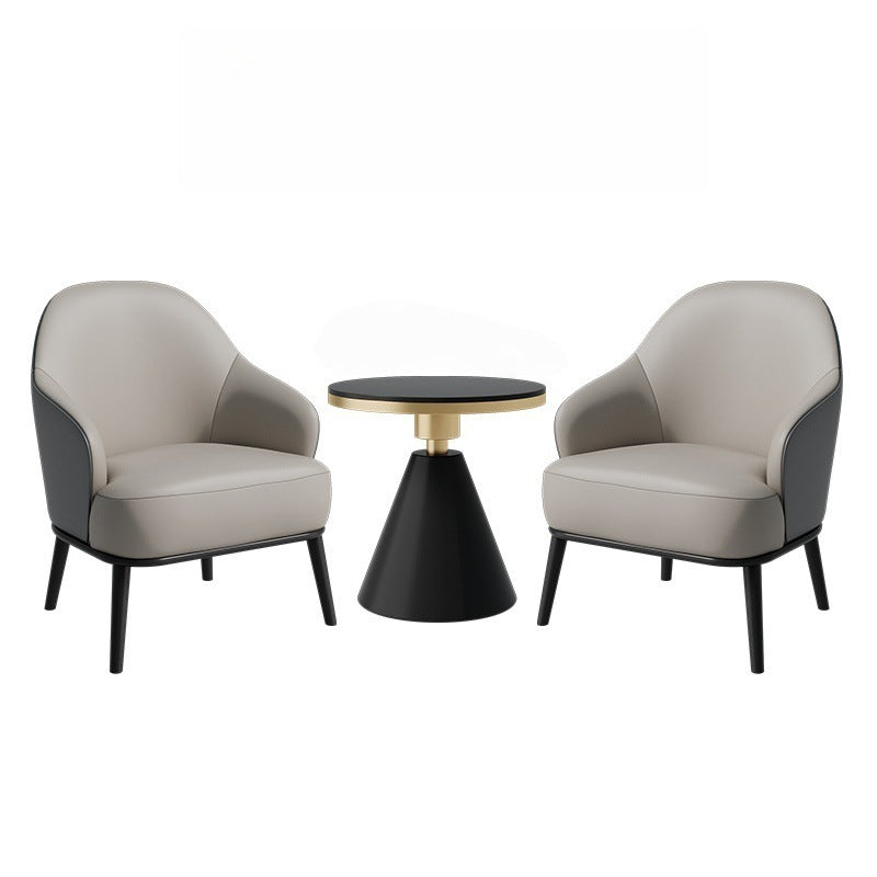 Luxury reception & negotiation table and chair set - ideal for sales centers, lounges, small round tables, leather sofa chairs, showrooms, and 4s stores