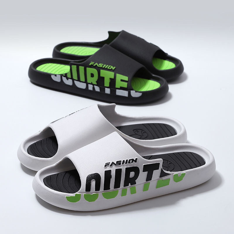 Men's summer slippers - trendy thick-soled indoor/outdoor slides - comfortable & stylish