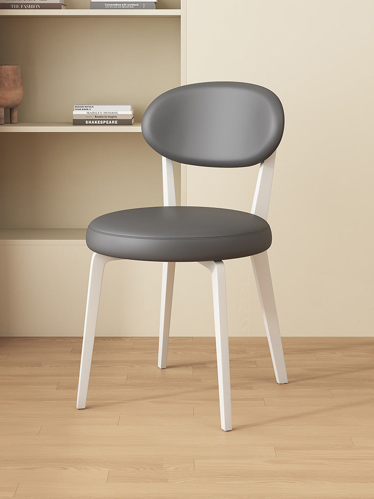Italian cream style dining chair - premium light luxury designer chair for home - modern minimalist upholstered backrest dining table stool