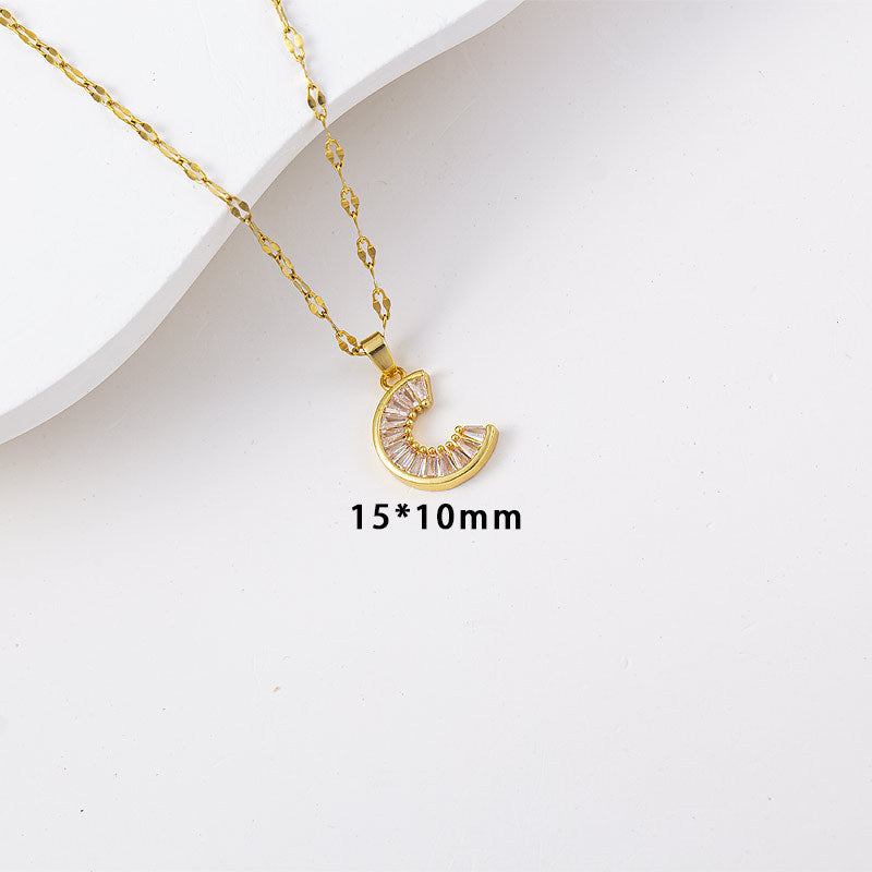 Necklace female titanium steel fashion electroplating hot style key shape pendant niche design high-end sense of light luxury clavicle chain