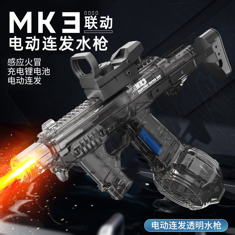 Douyin's same style flash fire dance mk3 high-speed continuous firing linkage reloading large-capacity water electric water gun toy