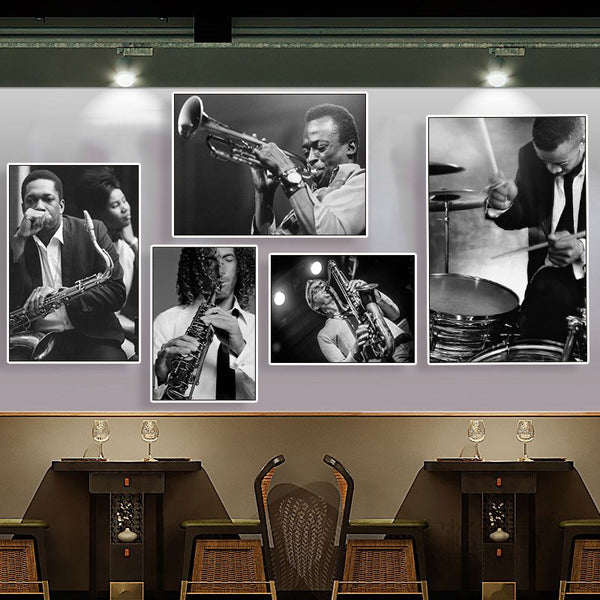 Music Decorative Paintings Saxophone Players Jazz Piano Room Wall Paintings Vintage Bar Murals