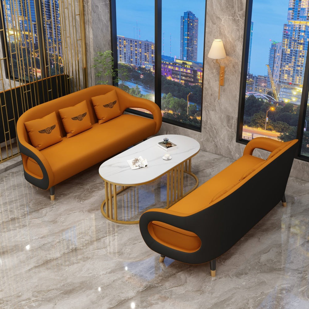 Italian minimalist curved office sofa set - modern, simple business reception, negotiation table and chairs for sales centers