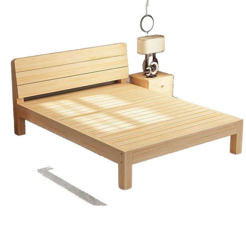 Solid wood bed modern casual 2m double 1.8m large bed single bed 1.5m for home wooden bed 1m bed 1.2m