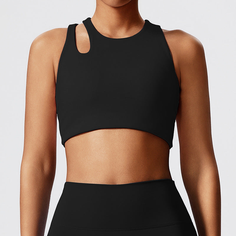 new arrivalcut out yoga clothes suit running outdoor sportswear tight back high waist peach hip fitness clothes
