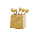 Creamy chic fruit fork set - premium ceramic cheese storage jar - versatile bar decor & perfect gift