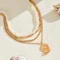 Imitation pearl conch necklace wholesale cross-border jewelry accessible luxury pendant multi-layered design sense vacation clavicle chain for women