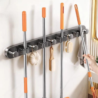 Suction cup mop wall hanging clip bathroom punch-free mop clip hanging broom mop hook fixed rack storage handy gadget