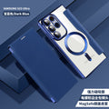 Suitable for samsung s26ultra electroplated magnetic flip leather case s25plus mobile phone case a57 card lens film case