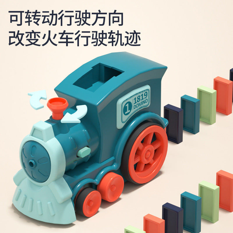 export dominoes electric train, children's building blocks automatically put educational toys