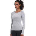 New women's quick-dry long sleeve activewear top - seamless, breathable, one-piece design for running, fitness, and yoga - perfect for cross-border e-commerce in europe and the us