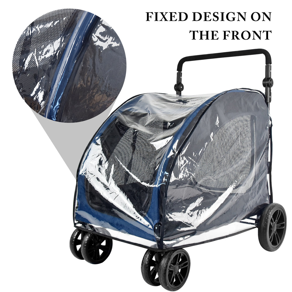 New pet stroller dog trailer pet cart small dog folding stroller raincoat windshield rain cover