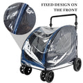 New pet stroller dog trailer pet cart small dog folding stroller raincoat windshield rain cover