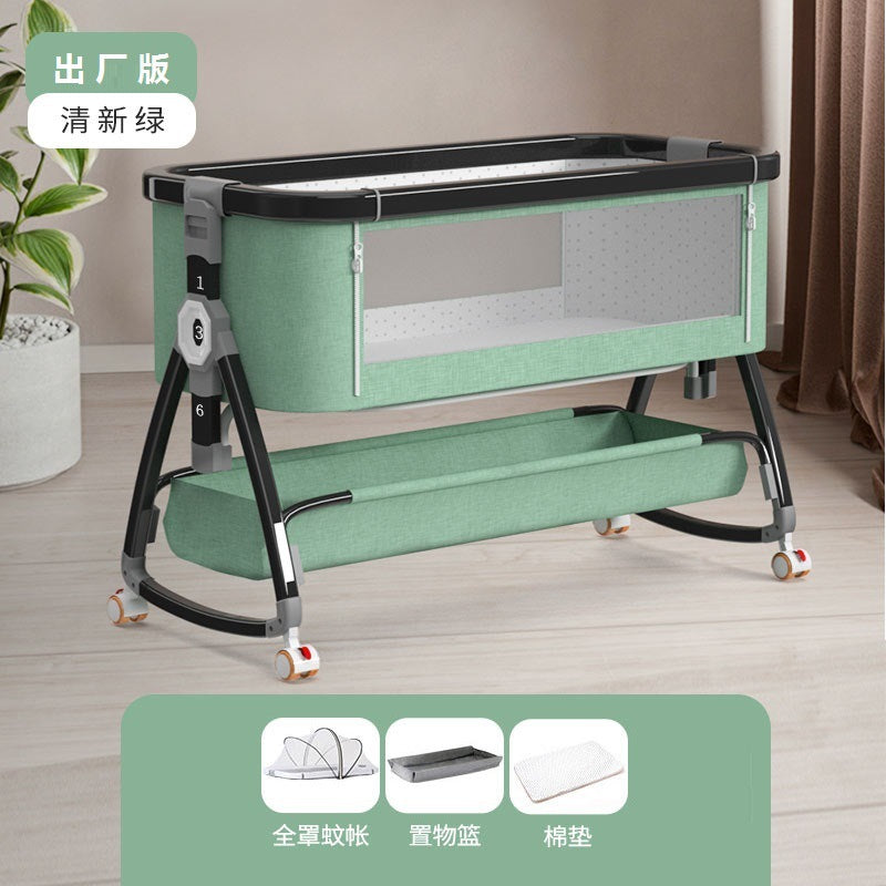 Aluminum alloy baby crib - portable, foldable, multi-functional bassinet - newborn splice bed