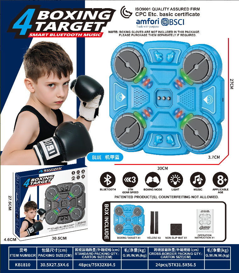 【cross-border】kids' bluetooth music boxing target toy - home training wall target - stress relief smart boxing machine target