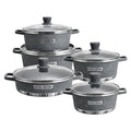Lanya factory export die-cast stockpot combo set - non-stick cookware, 10-piece aluminum pot set for home cooking