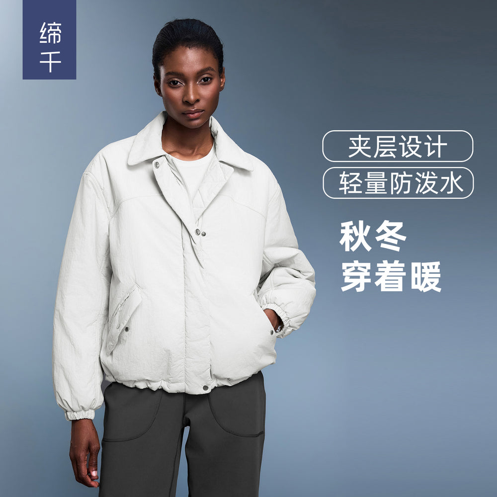 Casualeasiest for match lapel cotton clothing for women autumn winter lightweight waterproofloose thickenedheattech cotton clothing outweard25124