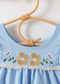 cross-border e-commerce girls' dress with lotus leaf sleeves, embroidered lace, and small pockets - perfect for beach vacations - dropshipping available