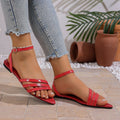 european and american summer new patent leather flat women's sandals solid color plus size open toe peep toe high pointed toe sandals