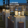 Solar powered fence post lights - outdoor pillar lights for yard, garden, courtyard, villa gate pillars - waterproof outdoor lighting