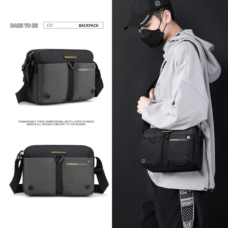 Cross-border new men's messenger bag outdoor sports shoulder bag fashion casual men's bag simple business briefcase