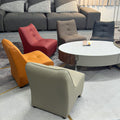 Same-day shipping: italian-style solid wood minimalist luxury swivel armchair with wheels, perfect for living room or bedroom