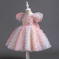 Yimingzhi/yiming zhi girls' wholesale bow tutu dress first birthday princess dress rainbow gown children's clothing
