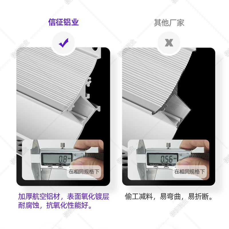 Surface mounted double eyelid top corner line lamp, living room ceiling-free slotting-free linear lamp, household lamp slot profile without main lamp