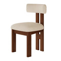 French retro solid wood dining chair - vintage style backrest, light luxury, high-end dining table chair with upholstered seat