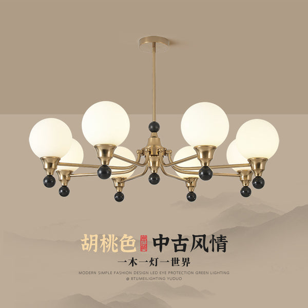 Medieval style living room chandelier French retro magic bean ball bedroom study dining room full spectrum eye protection wrought iron chandelier