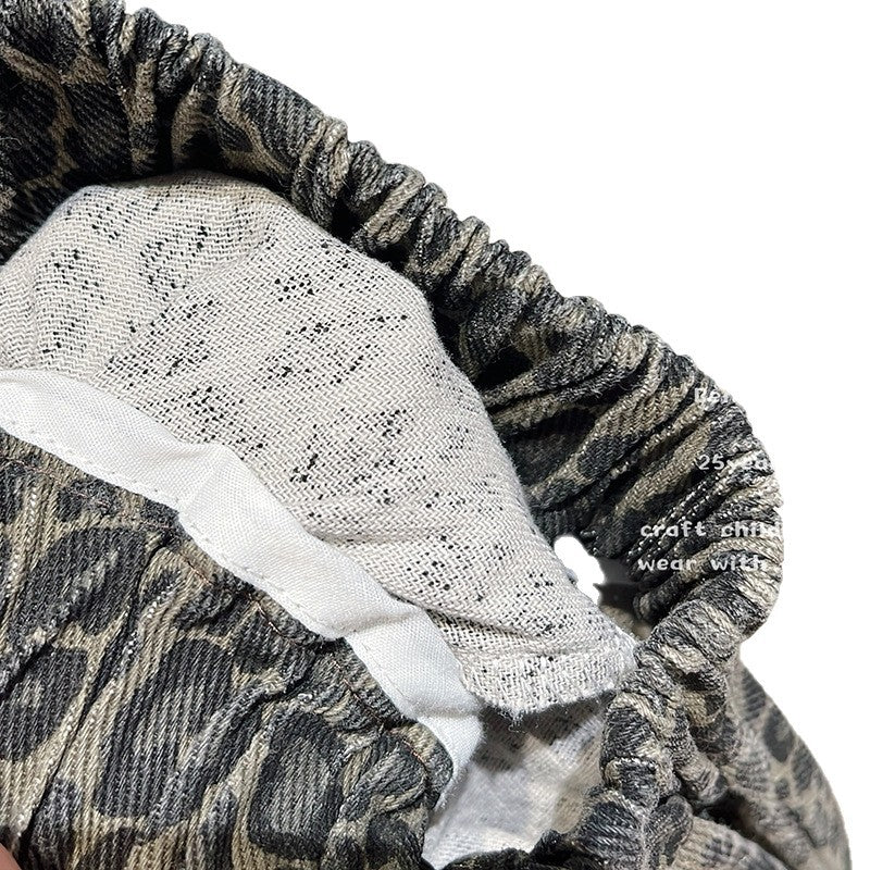 New girls' autumn outfit: versatile leopard print casual pants for baby girls, korean style, trendy and stylish children's wear