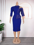 e-commerce  fashionfashion women's clothing hot diamond beads african  plus sizeelegantwork clothingdress