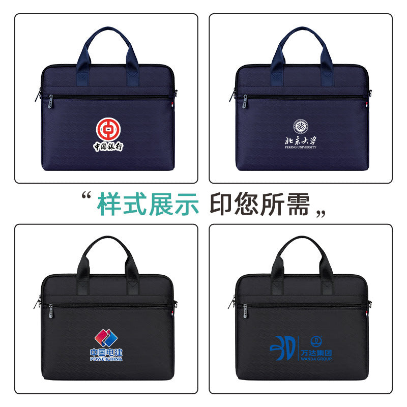 Conference briefcase document bag business handbag printed oxford cloth crossbody shoulder office document bag