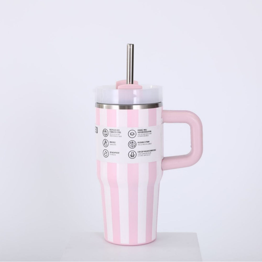 Amazon 14oz mini insulated tumbler 2nd generation - striped car cup, 304 stainless steel, vehicle-mounted ice tumbler