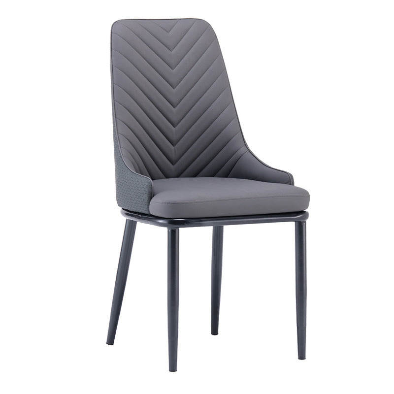Restaurant & hotel leather upholstered chair - nordic dining chair - modern minimalist casual backrest stool - t28 chair