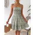 fashion  summer new arrival holiday floral pleated ruffles casual suspender dress for women