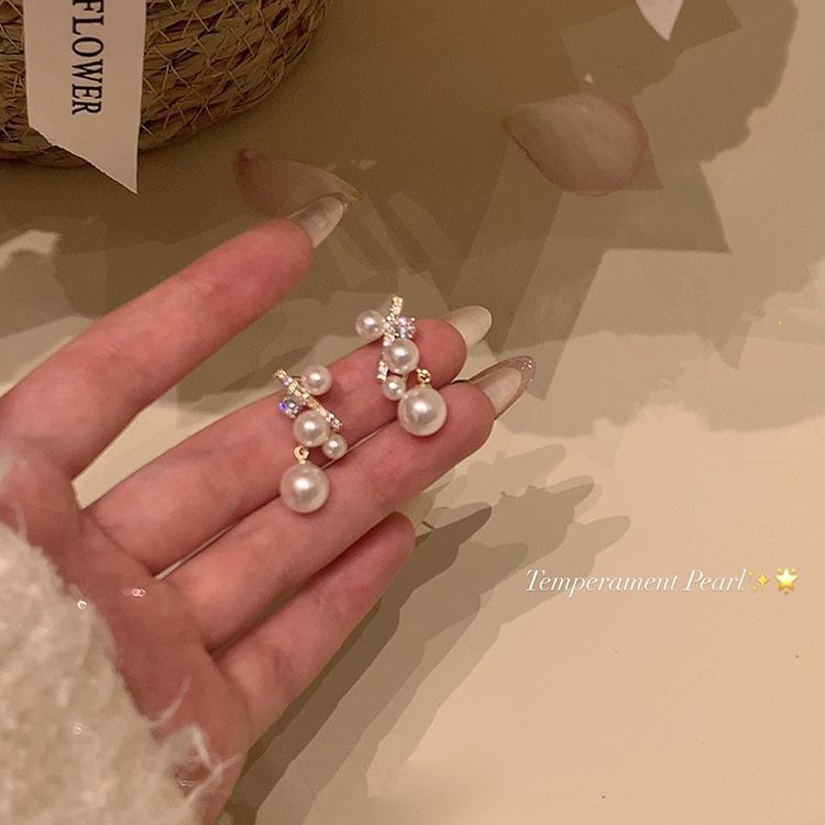 S925 silver needle niche style exquisite pearl earrings easiest for matchelegantbows earrings accessible luxuryelegantsense earrings
