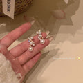 French chic pearl stud earrings - e6112 gold