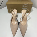 Zar 2024 spring/summer new arrivals women's shoes: satin pointed-toe peep-toe mules with open back and thin straps - ethereal and elegant