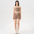 new arrivalcontrast color white striped running drawstring pants shorts three-quarter pants sports intimates bra yoga suit for women