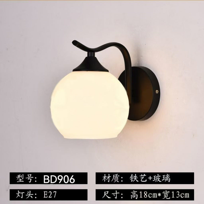 Wall lamp bedroom bedside lamp new simple modern living room background wall lamp light luxury creative staircase aisle balcony lamp