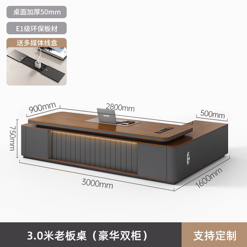 Saint li accessible luxury boss table and chair combination casual modern thickened paint leadership president manager supervisor table executive desk